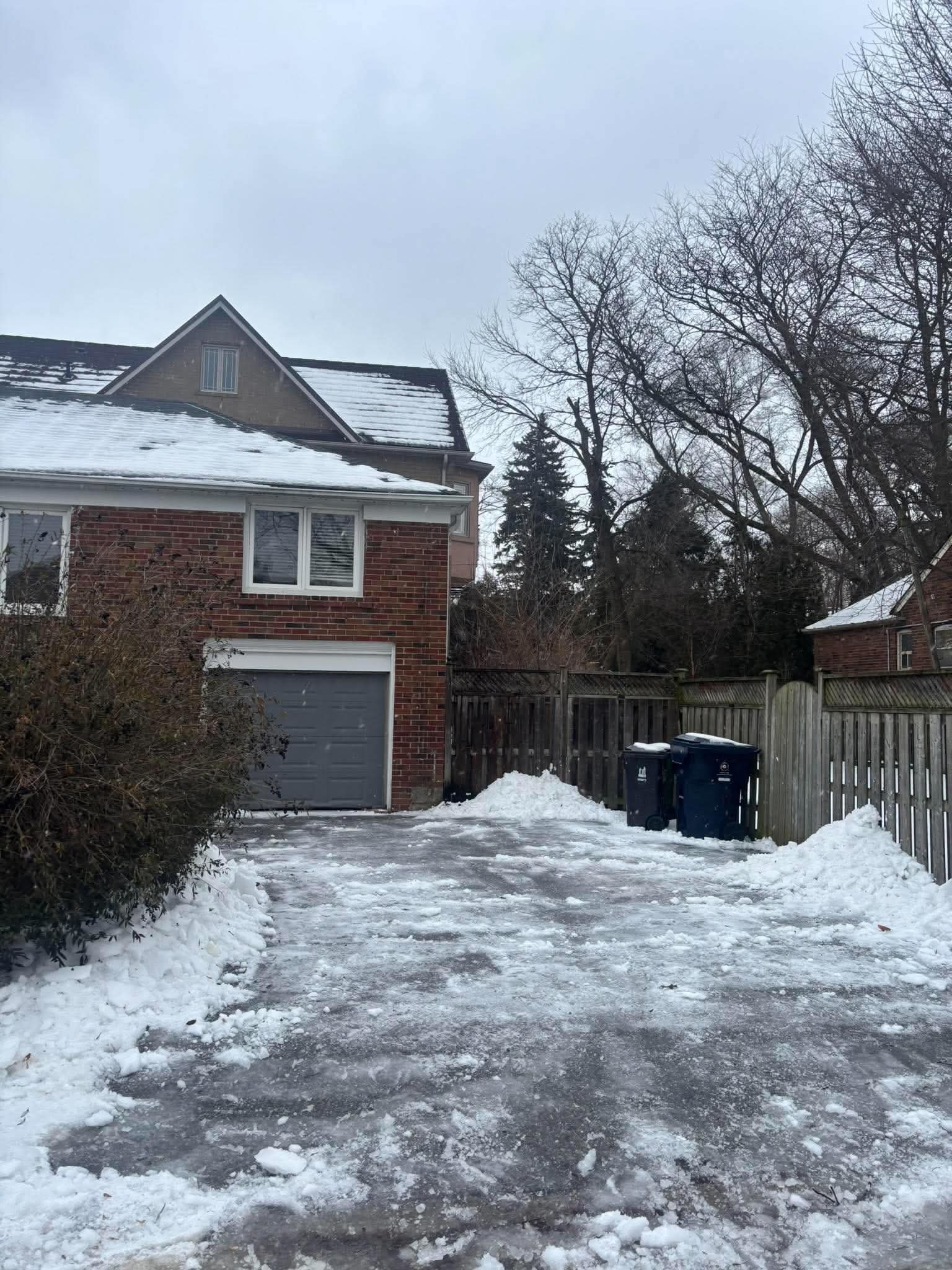Driveway and parking lot cleared of snow